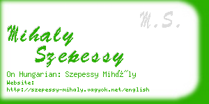 mihaly szepessy business card